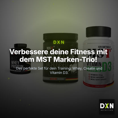 MST Marken-Trio: Best Whey + Creatin Monohyd + Vitamin D3 – Clean Showcase Plus