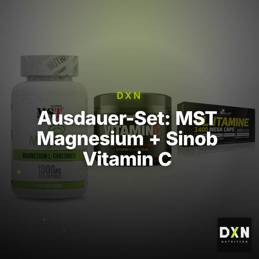Ausdauer-Set: MST Magnesium + Sinob Vitamin C + Olimp L-Glutamin – Clean Showcase Plus