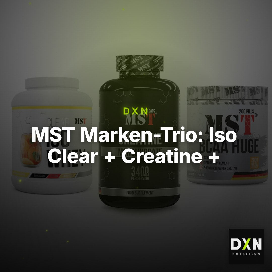 MST Marken-Trio: Iso Clear + Creatine + BCAA Huge 200 – Clean Showcase Plus