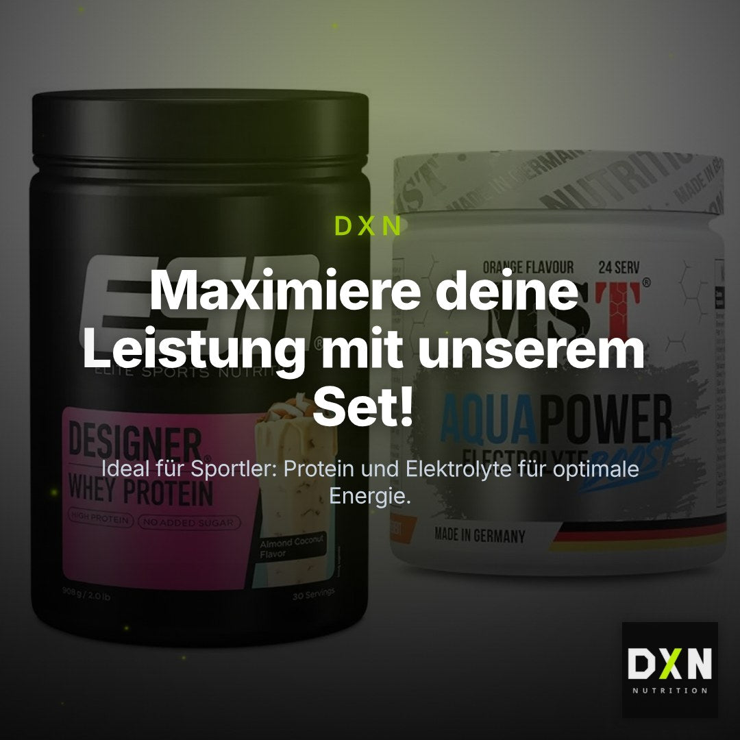 Basis-Set: ESN Designer Whey + MST Aqua Power Electrolyte Boost – Clean Showcase Plus