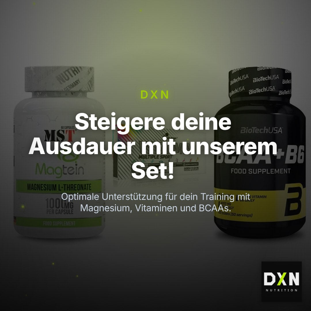 Ausdauer-Set: MST Magnesium + Olimp Vita-Min + BioTech BCAA+B6 – Clean Showcase Plus