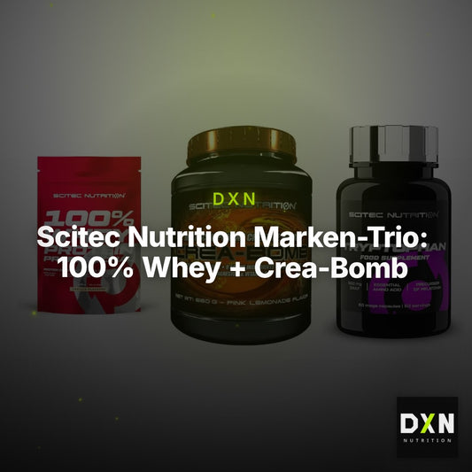 Scitec Nutrition Marken-Trio: 100% Whey + Crea-Bomb + 1 weitere – Clean Showcase Plus