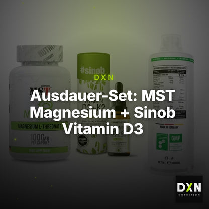 Ausdauer-Set: MST Magnesium + Sinob Vitamin D3 + MST L-Carnitine – Clean Showcase Plus