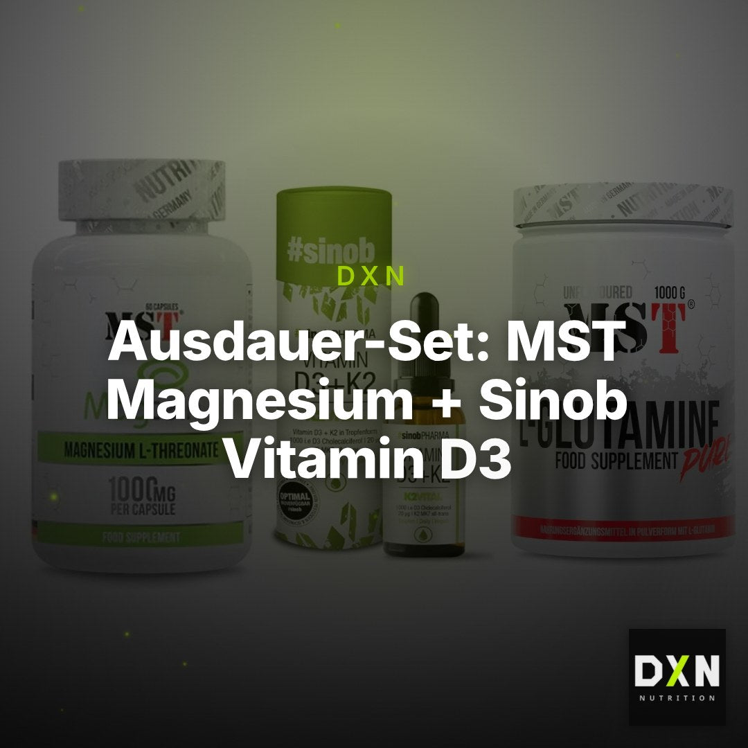 Ausdauer-Set: MST Magnesium + Sinob Vitamin D3 + MST Glutamine – Clean Showcase Plus