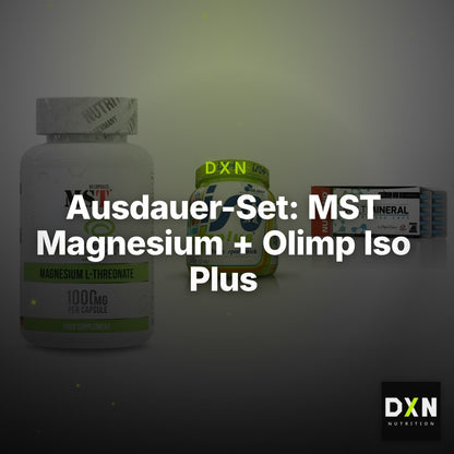 Ausdauer-Set: MST Magnesium + Olimp Iso Plus + Nutrend Multimin – Clean Showcase Plus