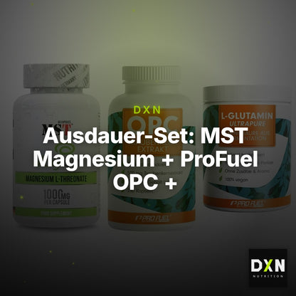 Ausdauer-Set: MST Magnesium + ProFuel OPC + ProFuel Glutamin – Clean Showcase Plus