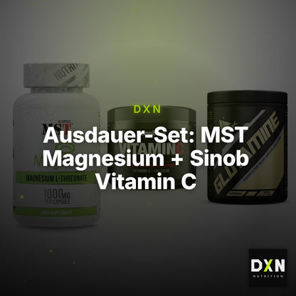 Ausdauer-Set: MST Magnesium + Sinob Vitamin C + Peak Glutamin – Clean Showcase Plus