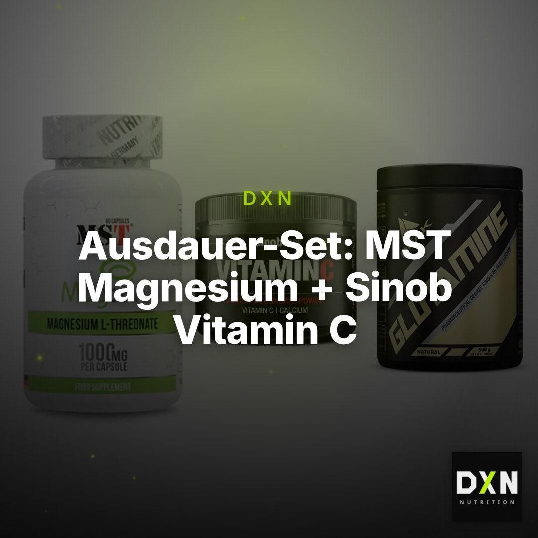 Ausdauer-Set: MST Magnesium + Sinob Vitamin C + Peak Glutamin – Clean Showcase Plus
