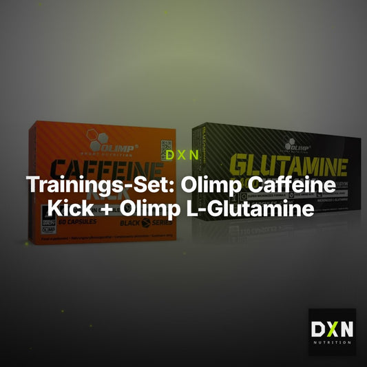 Trainings-Set: Olimp Caffeine Kick + Olimp L-Glutamine Mega Caps – Clean Showcase Plus