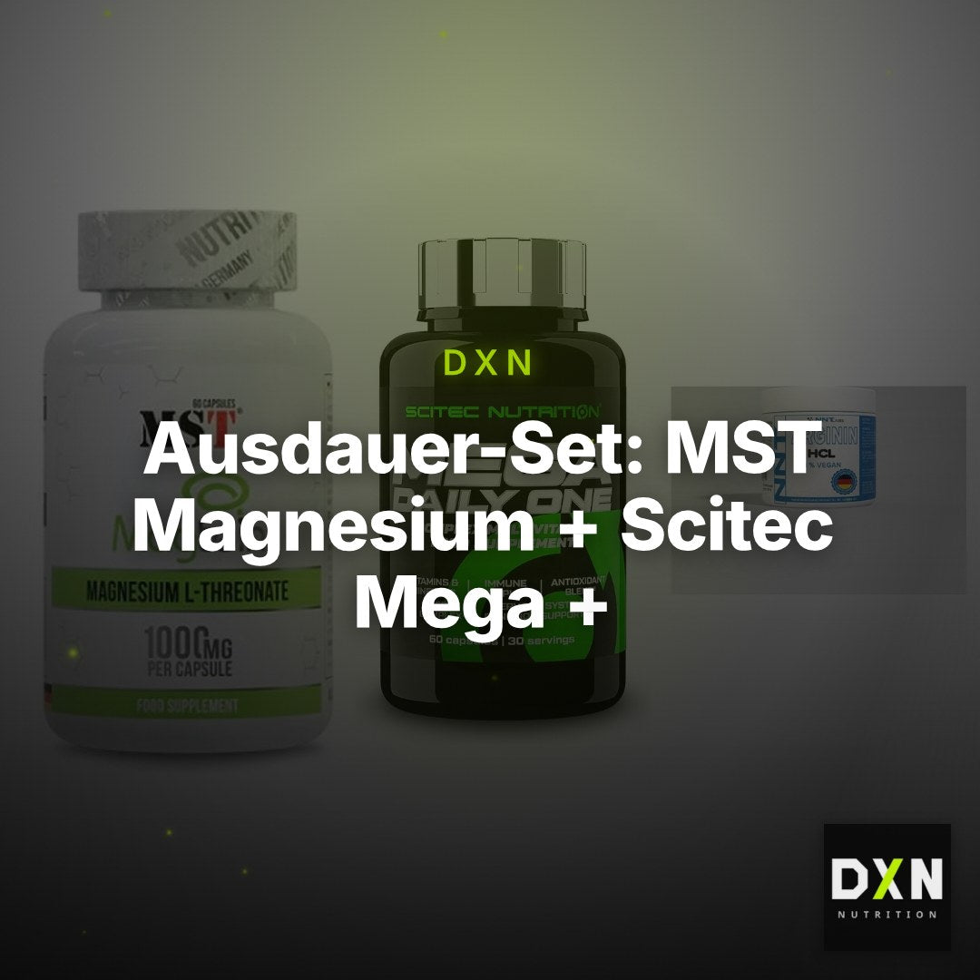 Ausdauer-Set: MST Magnesium + Scitec Mega + NNT Arginin – Clean Showcase Plus