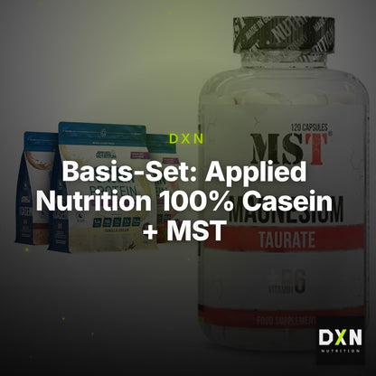 Basis-Set: Applied Nutrition 100% Casein + MST Magnesium Taurat – Clean Showcase Plus