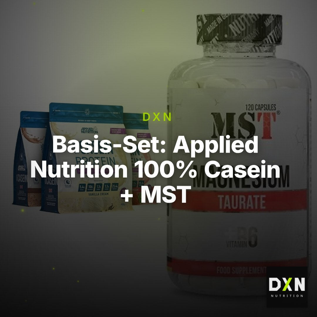 Basis-Set: Applied Nutrition 100% Casein + MST Magnesium Taurat – Clean Showcase Plus