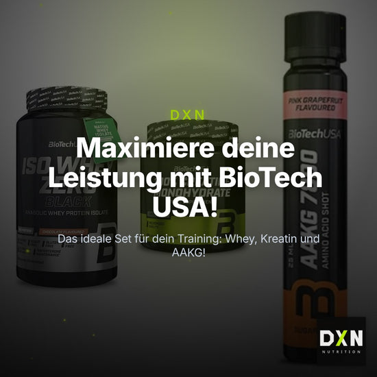 BioTech USA Marken-Trio: Iso Whey Zero + Creatine + AAKG 7800 – Clean Showcase Plus