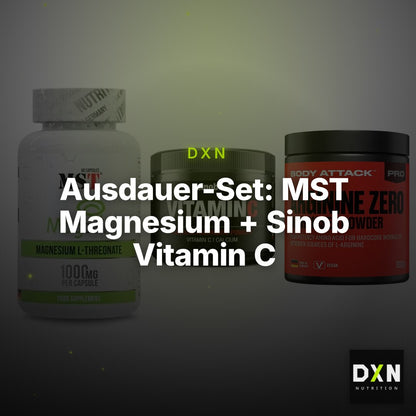 Ausdauer-Set: MST Magnesium + Sinob Vitamin C + Body Attack 100 – Clean Showcase Plus