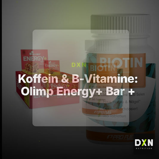 Koffein & B-Vitamine: Olimp Energy+ Bar + ProFuel BIOTIN Komplex – Clean Showcase Plus