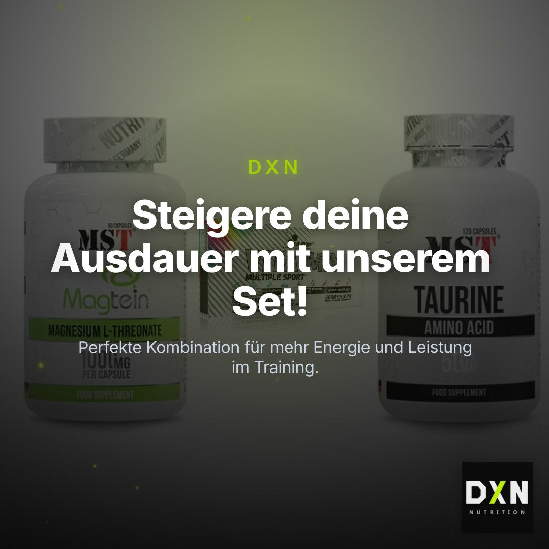 Ausdauer-Set: MST Magnesium + Olimp Vita-Min + MST Taurine – Clean Showcase Plus