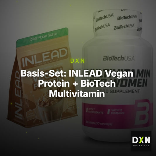 Basis-Set: INLEAD Vegan Protein + BioTech Multivitamin für Frau 60 – Clean Showcase Plus