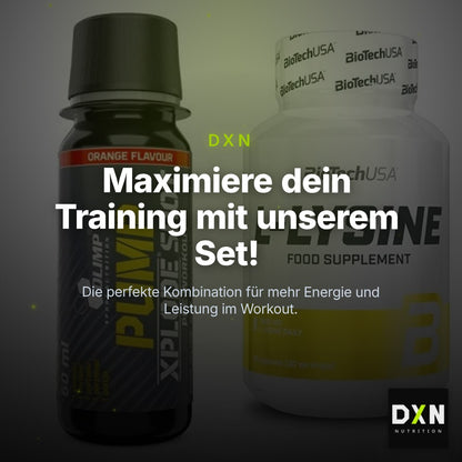 Trainings-Set: Olimp Pump Xplode Shot + BioTech L-Lysine – Clean Showcase Plus