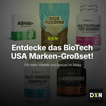 BioTech USA Marken-Großset: Ashwa+ + Rice Pudding + 3 weitere – Clean Showcase Plus