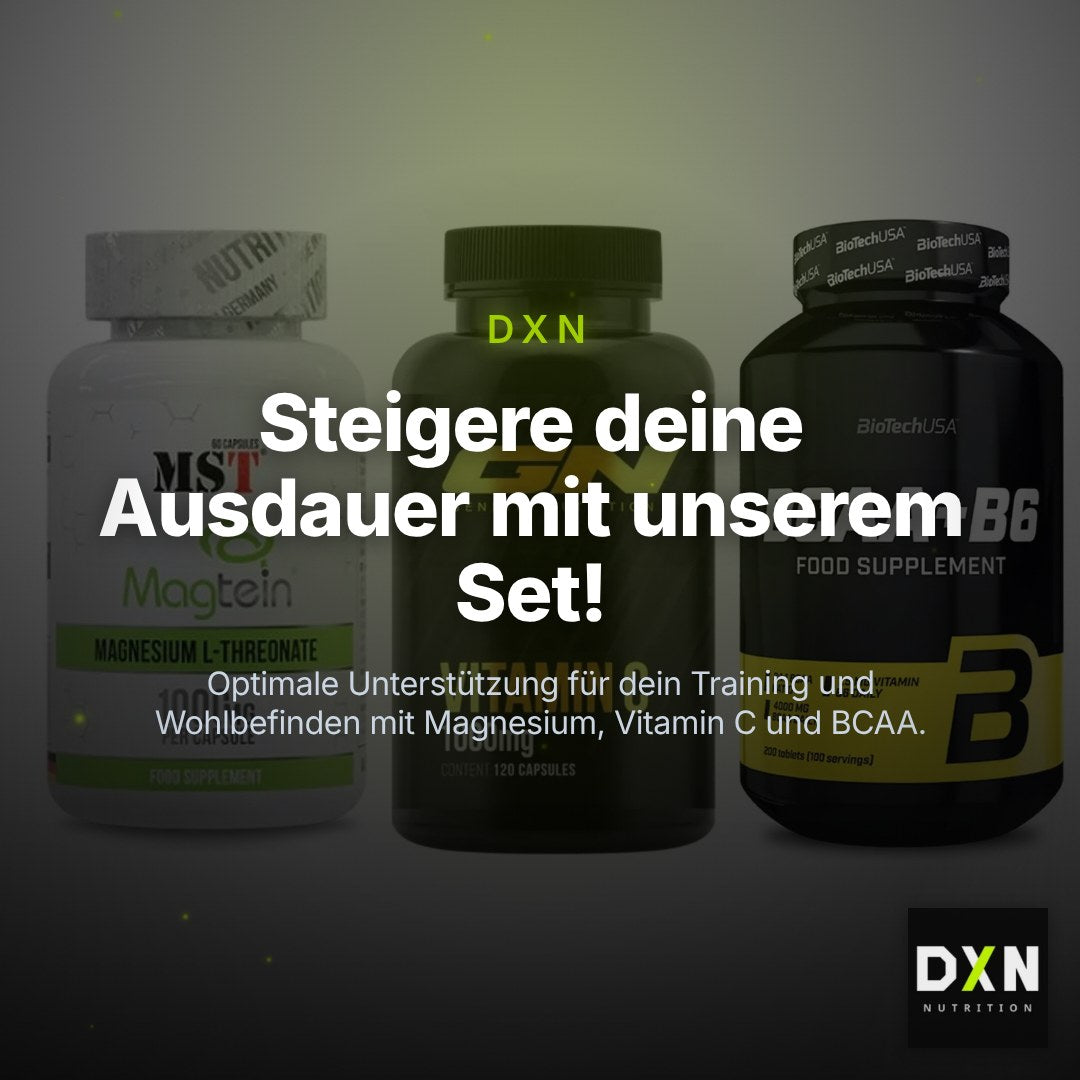 Ausdauer-Set: MST Magnesium + GN Vitamin C + BioTech BCAA+B6 – Clean Showcase Plus