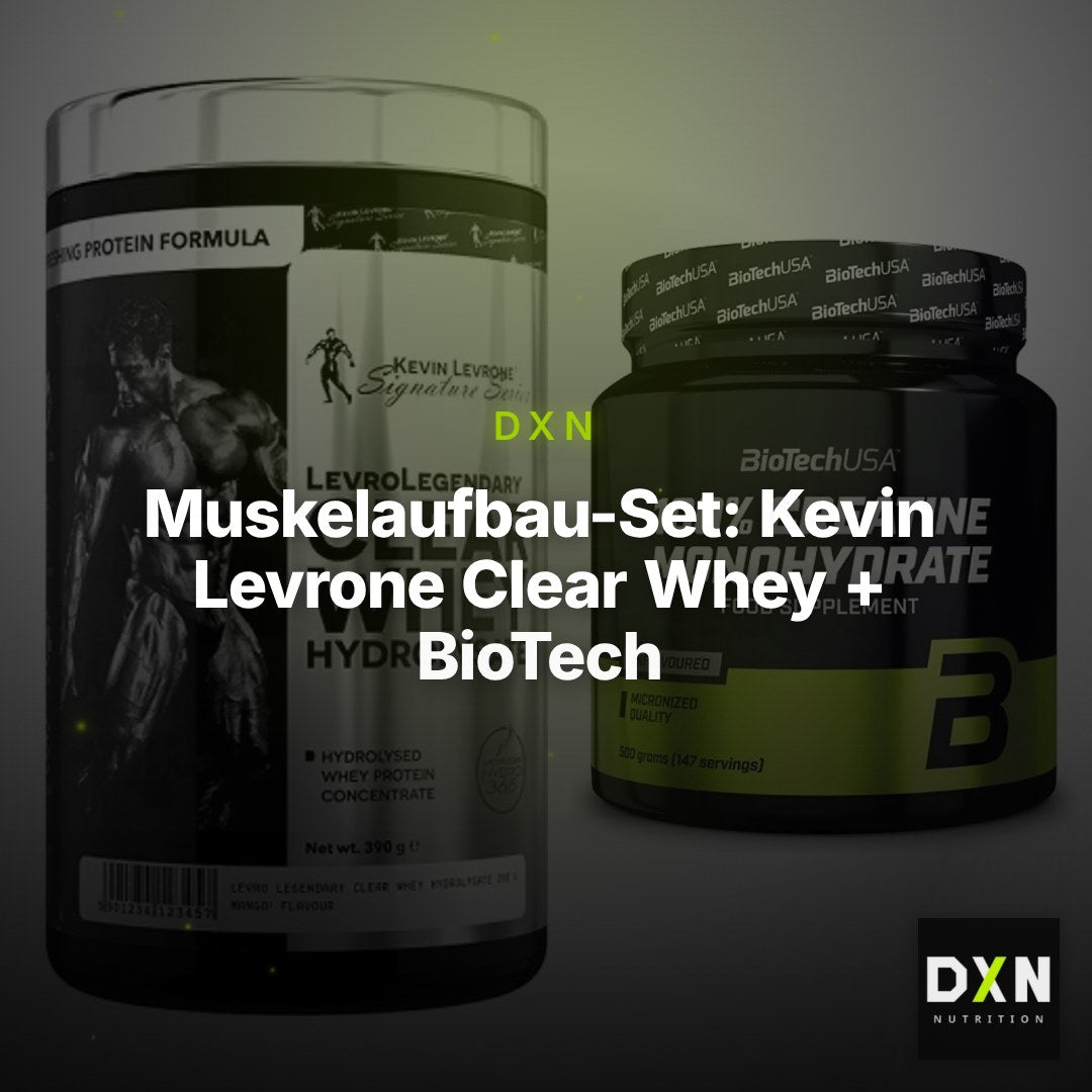 Muskelaufbau-Set: Kevin Levrone Clear Whey + BioTech Creatine – Clean Showcase Plus