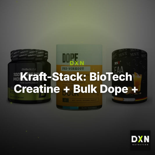 Kraft-Stack: BioTech Creatine + Bulk Dope + MST EAA & BCAA – Clean Showcase Plus