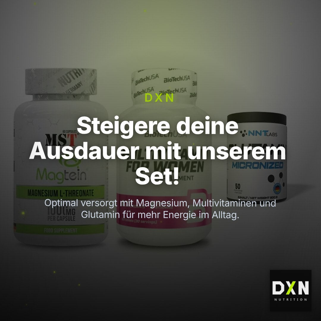 Ausdauer-Set: MST Magnesium + BioTech Multivit + NNT Glutamin – Clean Showcase Plus