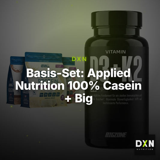 Basis-Set: Applied Nutrition 100% Casein + Big Zone Vitamin D3 + K2 – Clean Showcase Plus