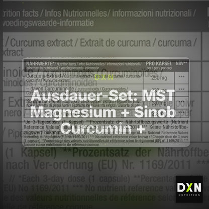Ausdauer-Set: MST Magnesium + Sinob Curcumin + Peak Arginin – Clean Showcase Plus