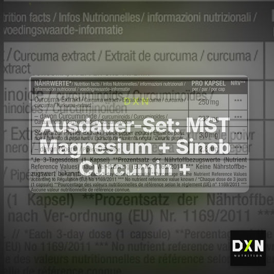 Ausdauer-Set: MST Magnesium + Sinob Curcumin + Peak Arginin – Clean Showcase Plus