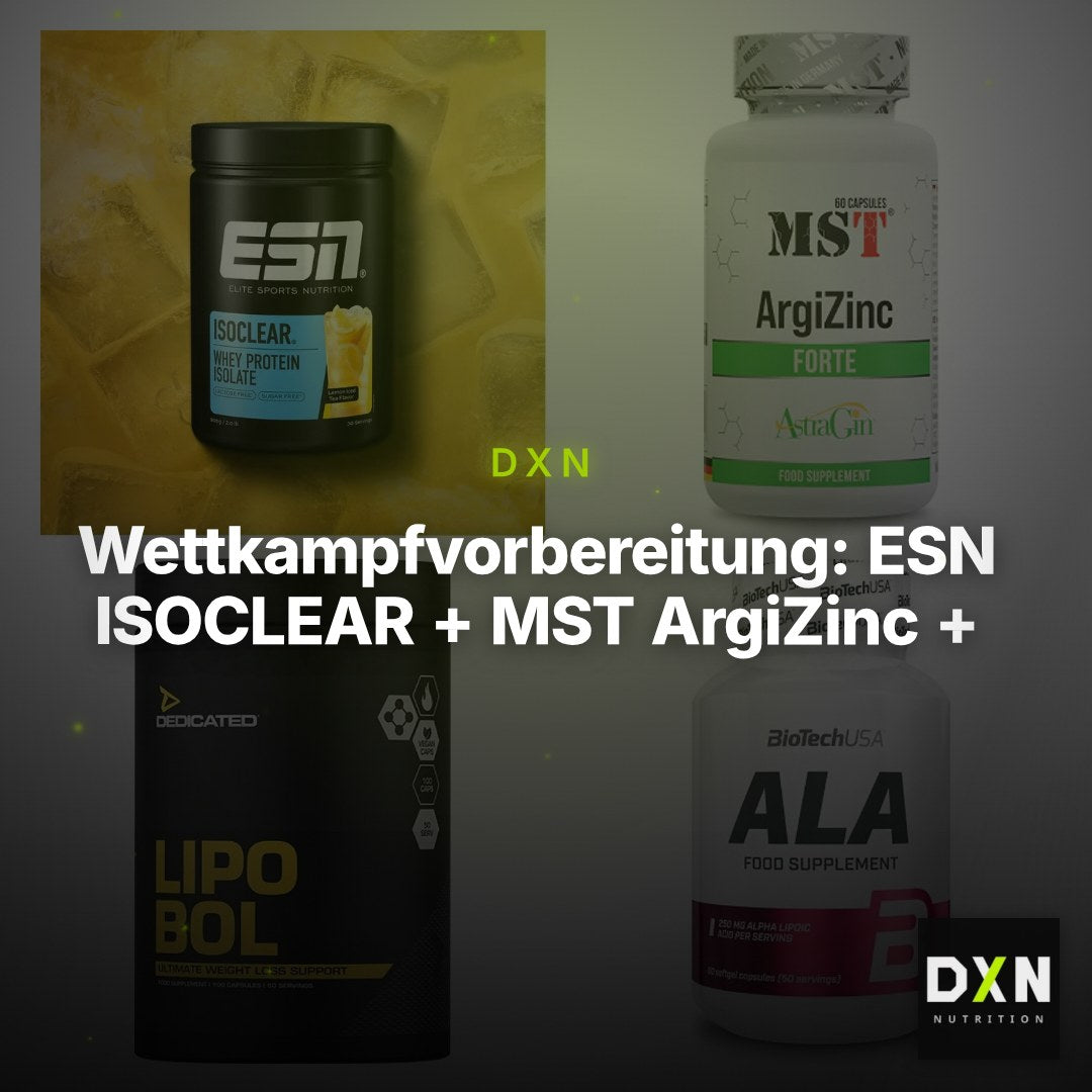 Wettkampfvorbereitung: ESN ISOCLEAR + MST ArgiZinc + 2 weitere – Clean Showcase Plus