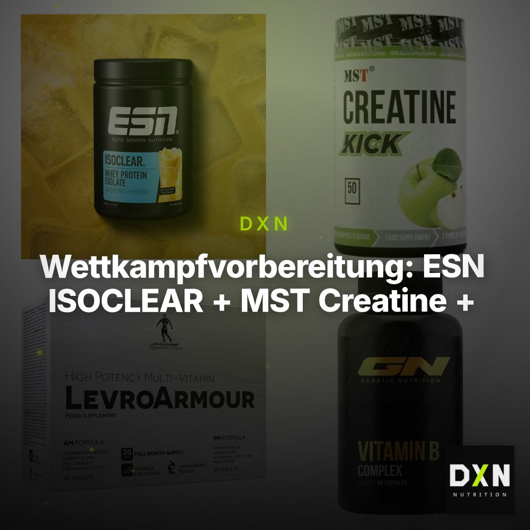 Wettkampfvorbereitung: ESN ISOCLEAR + MST Creatine + 2 weitere – Clean Showcase Plus