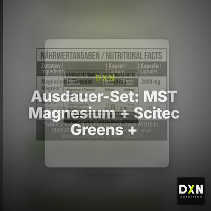 Ausdauer-Set: MST Magnesium + Scitec Greens + Body Attack – Clean Showcase Plus
