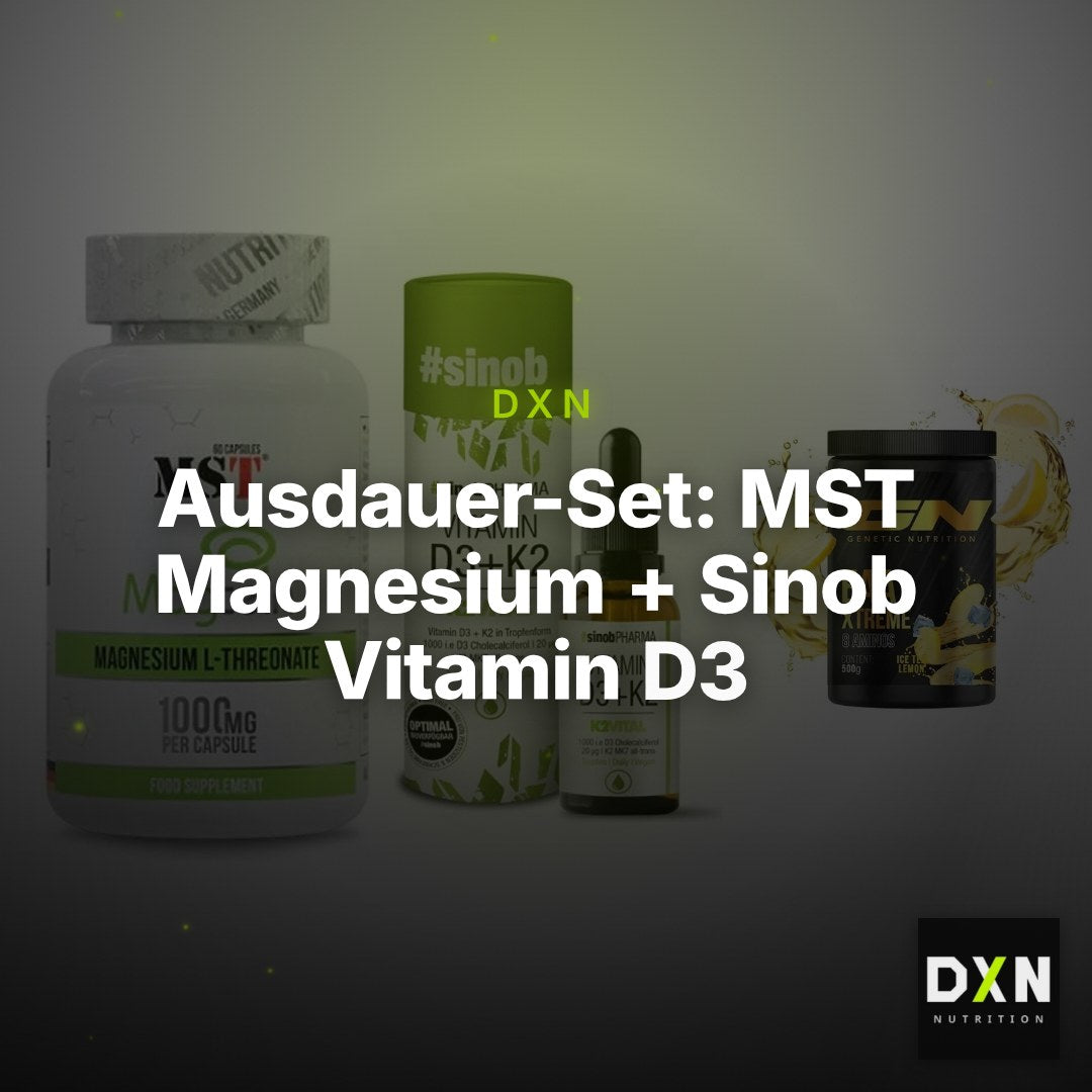Ausdauer-Set: MST Magnesium + Sinob Vitamin D3 + GN EAA Xtreme – Clean Showcase Plus