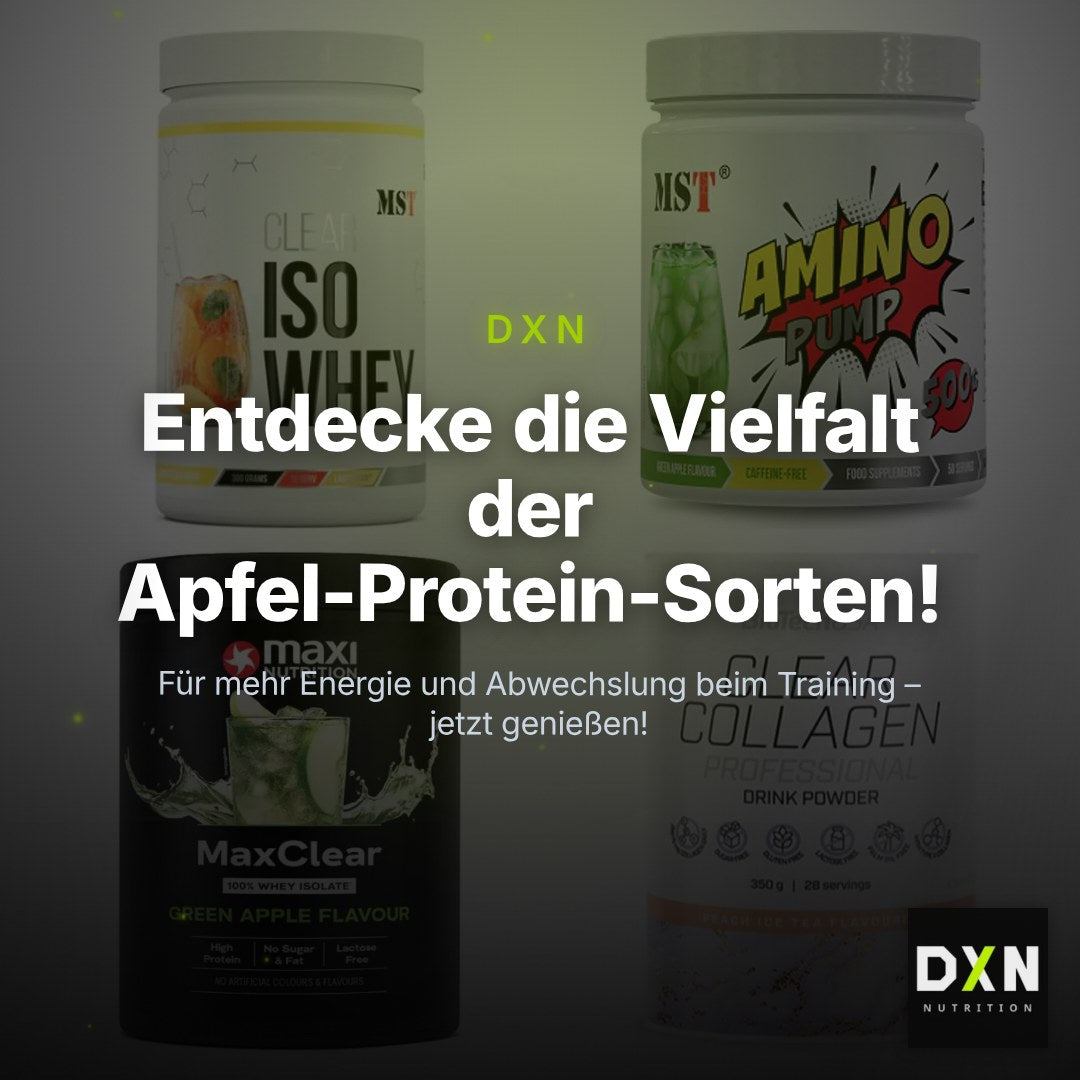 Apfel Sorten-Großset: MST Iso Clear + MST Amino Pump + 2 weitere – Clean Showcase Plus