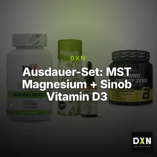 Ausdauer-Set: MST Magnesium + Sinob Vitamin D3 + BioTech Amino – Clean Showcase Plus