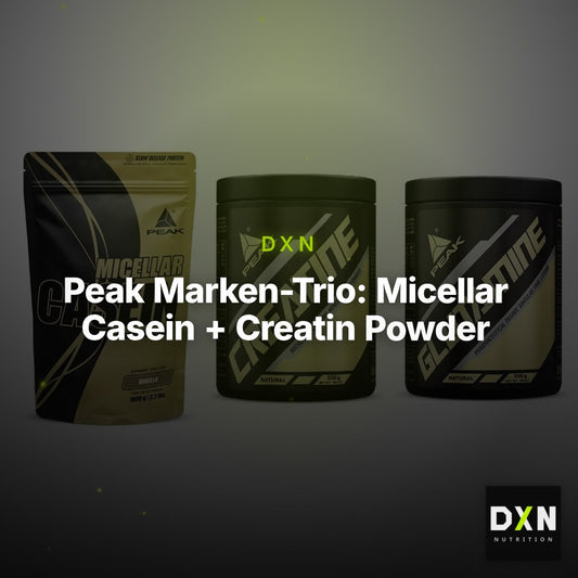 Peak Marken-Trio: Micellar Casein + Creatin Powder + Glutamin – Clean Showcase Plus