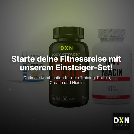 Einsteiger-Set: NNT Whey + Body Attack 100% Pure Creatine + MST Niacin – Clean Showcase Plus