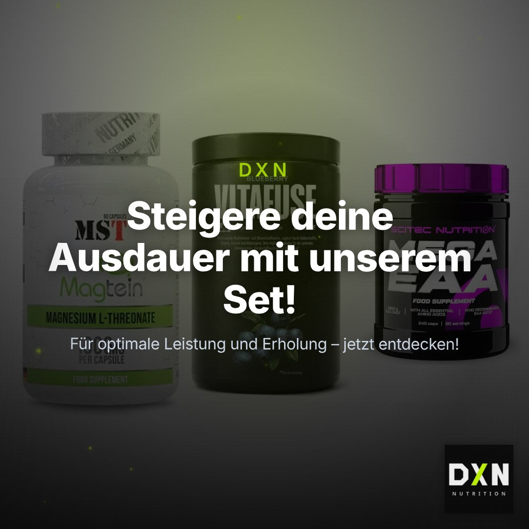 Ausdauer-Set: MST Magnesium + Big Zone Vitafus + Scitec Mega EAA – Clean Showcase Plus