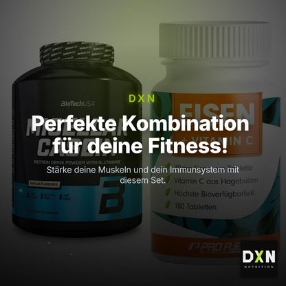 Basis-Set: BioTech Micellar Casein + ProFuel EISEN + nat. Vitamin C – Clean Showcase Plus