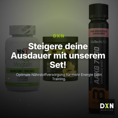 Ausdauer-Set: MST Magnesium + GN Base Powder + BioTech AAKG – Clean Showcase Plus