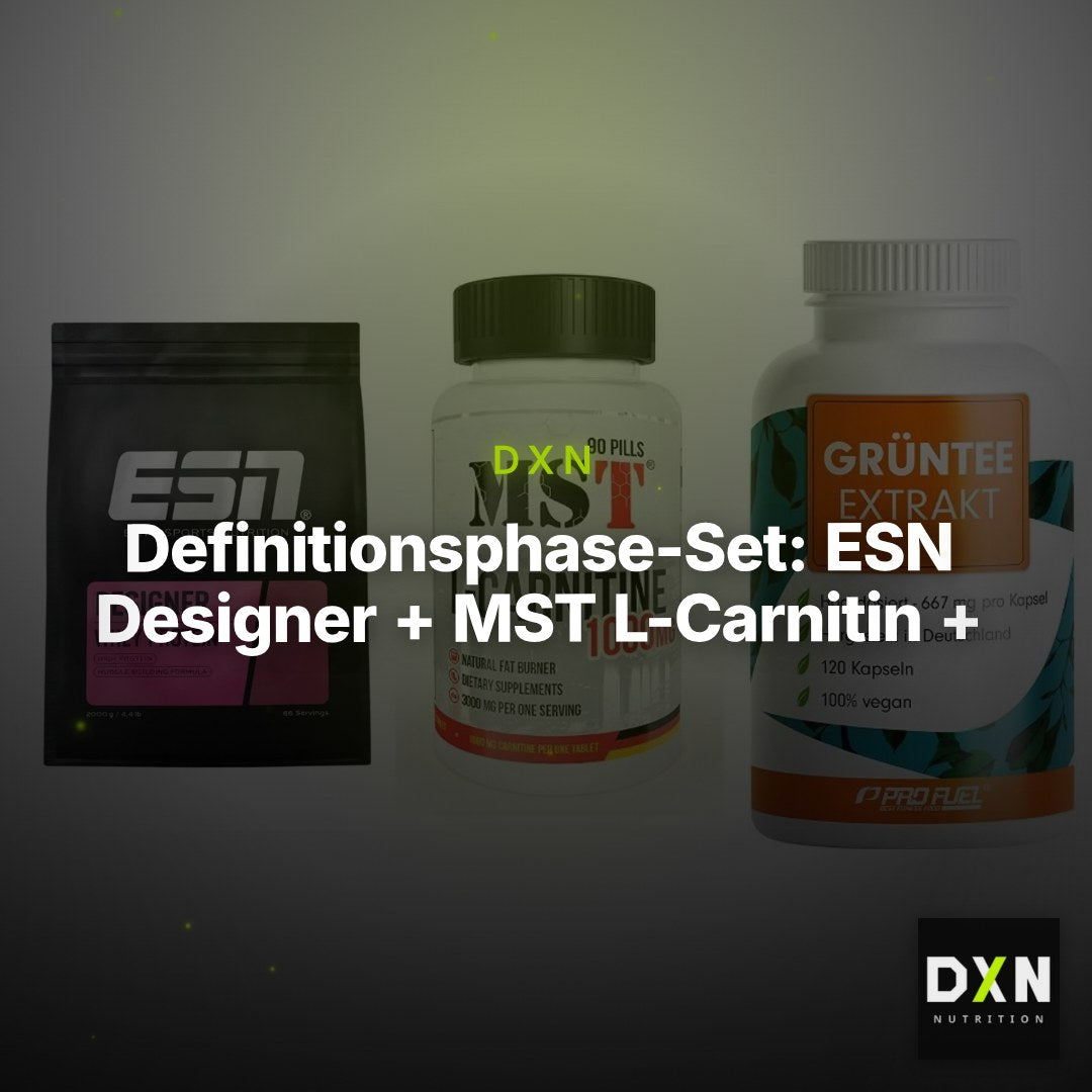 Definitionsphase-Set: ESN Designer + MST L-Carnitin + ProFuel Grünte – Clean Showcase Plus