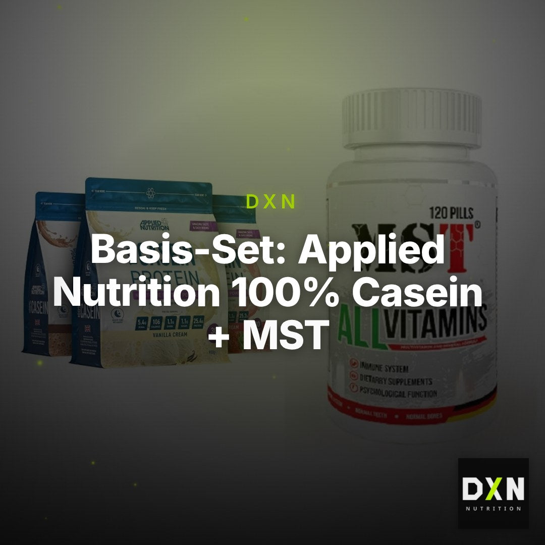 Basis-Set: Applied Nutrition 100% Casein + MST All Vitamins 120 Tabl. – Clean Showcase Plus