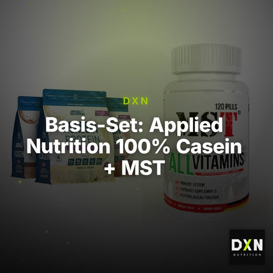 Basis-Set: Applied Nutrition 100% Casein + MST All Vitamins 120 Tabl. – Clean Showcase Plus
