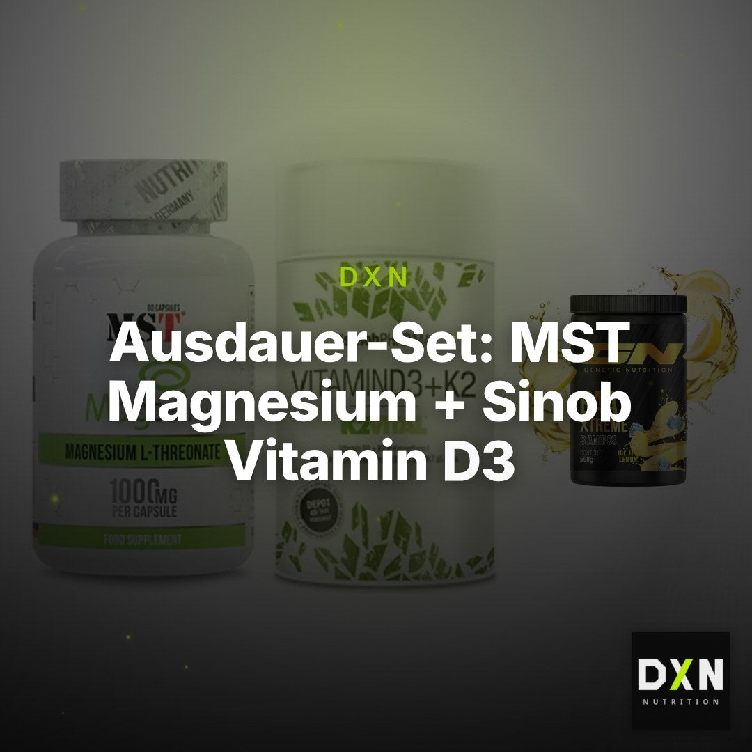 Ausdauer-Set: MST Magnesium + Sinob Vitamin D3 + GN EAA Xtreme – Clean Showcase Plus
