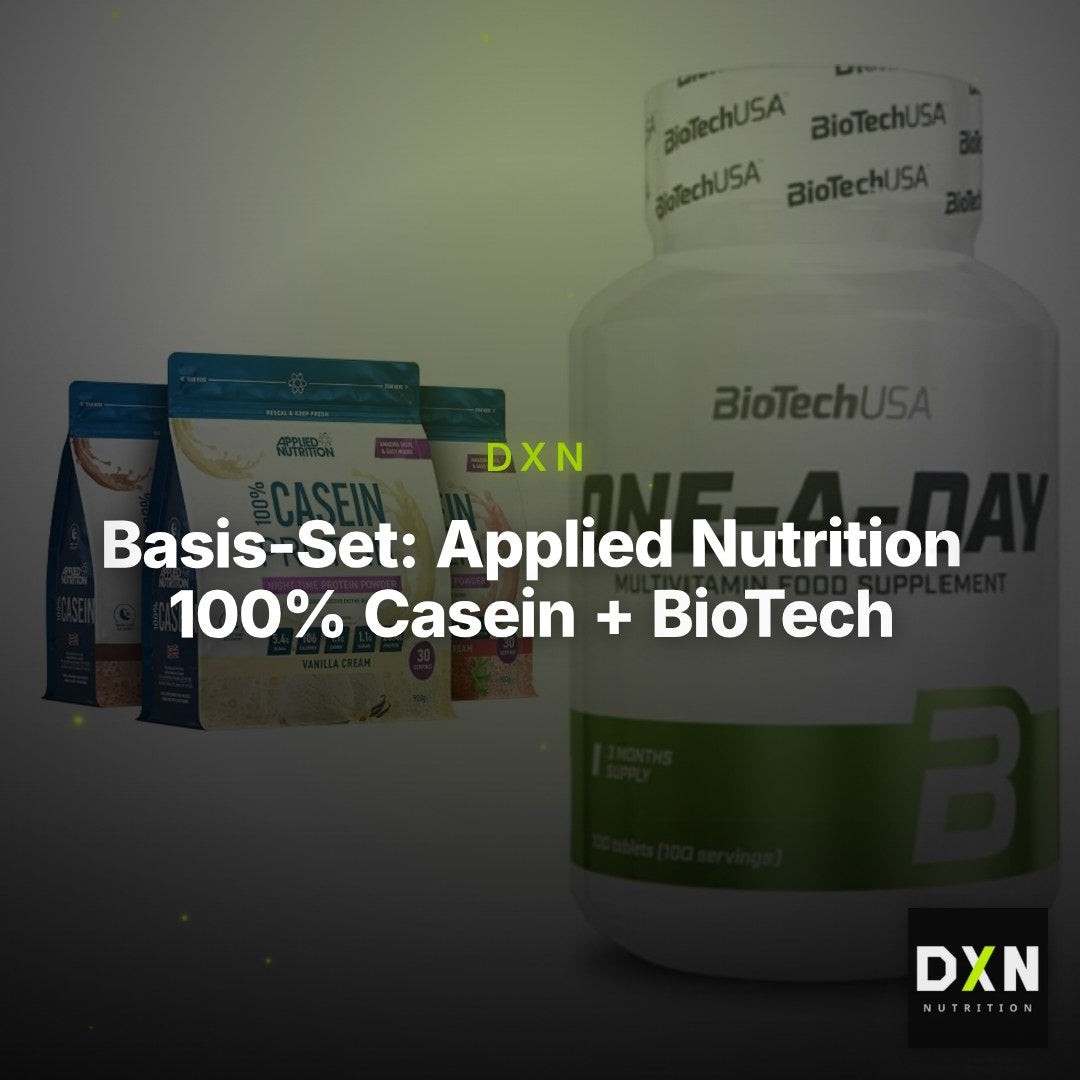 Basis-Set: Applied Nutrition 100% Casein + BioTech One A Day 100 Tabl. – Clean Showcase Plus