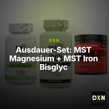 Ausdauer-Set: MST Magnesium + MST Iron Bisglyc + Body Attack 100 – Clean Showcase Plus