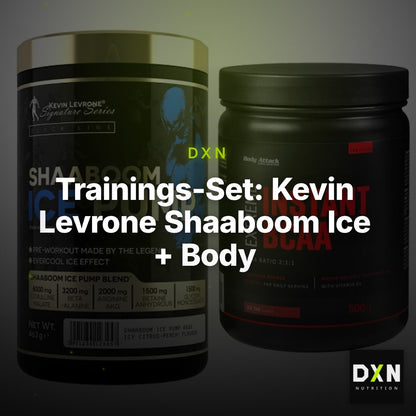 Trainings-Set: Kevin Levrone Shaaboom Ice + Body Attack Instant BCAA – Clean Showcase Plus