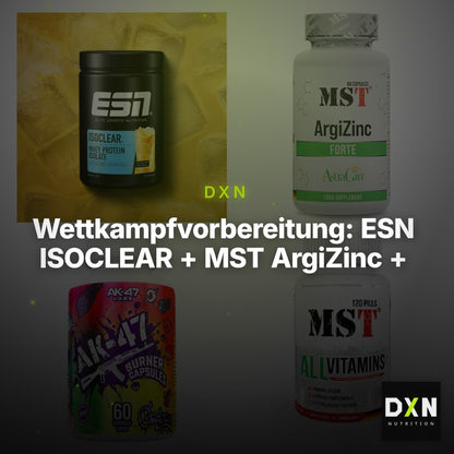 Wettkampfvorbereitung: ESN ISOCLEAR + MST ArgiZinc + 2 weitere – Clean Showcase Plus