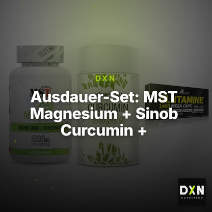 Ausdauer-Set: MST Magnesium + Sinob Curcumin + Olimp L-Glutamin – Clean Showcase Plus
